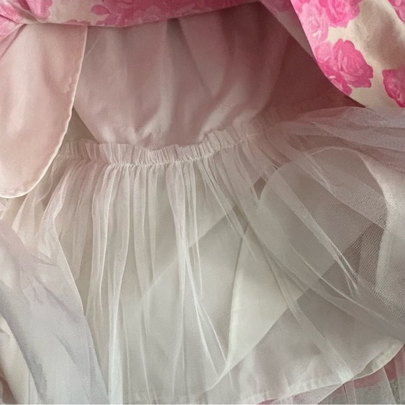 J.Crew Crewcuts Girls Pink + Cream Floral Cotton Tulle Skirt with Pockets - Picture 8 of 10